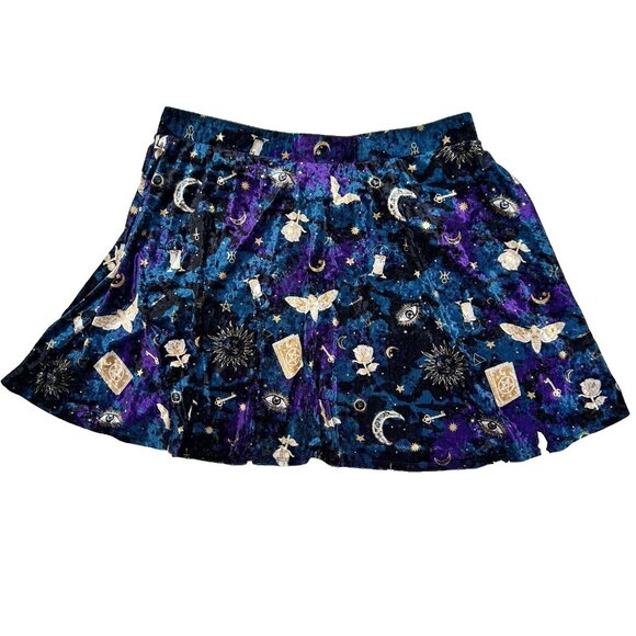 New Hot Topic Midnight Hour Crushed Velvet Witch Skirt Plus Size 3X Astrological - Picture 3 of 9
